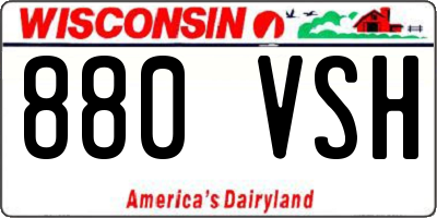 WI license plate 880VSH
