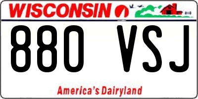 WI license plate 880VSJ