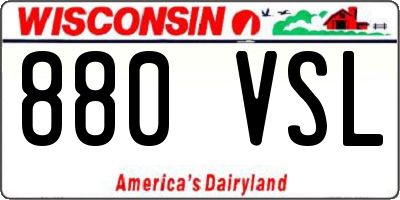 WI license plate 880VSL