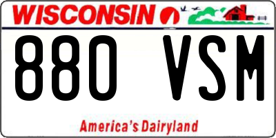 WI license plate 880VSM