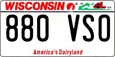 WI license plate 880VSO