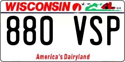 WI license plate 880VSP