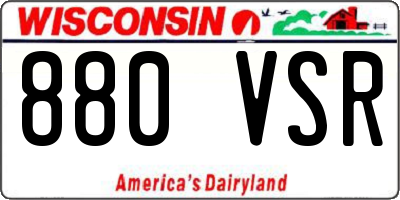 WI license plate 880VSR