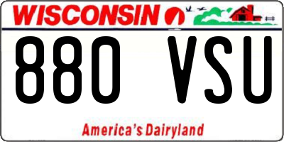 WI license plate 880VSU