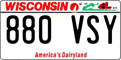 WI license plate 880VSY