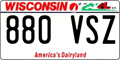 WI license plate 880VSZ