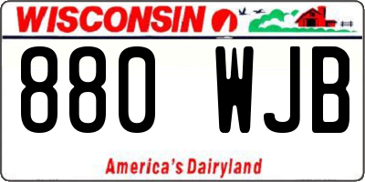 WI license plate 880WJB