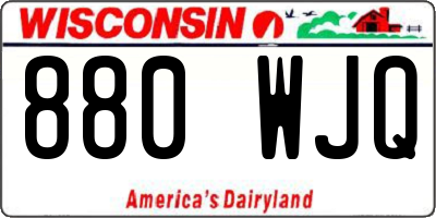 WI license plate 880WJQ