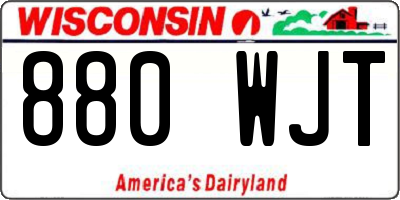 WI license plate 880WJT
