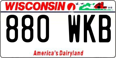 WI license plate 880WKB