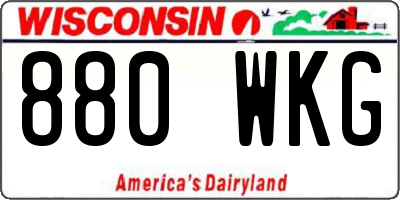 WI license plate 880WKG