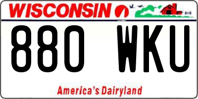 WI license plate 880WKU