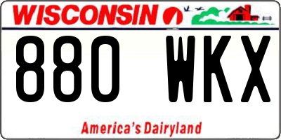 WI license plate 880WKX