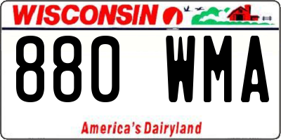 WI license plate 880WMA