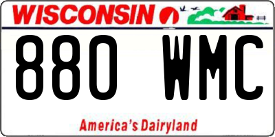WI license plate 880WMC
