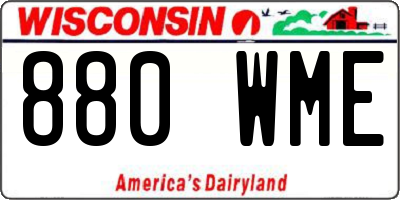 WI license plate 880WME