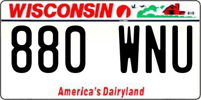 WI license plate 880WNU