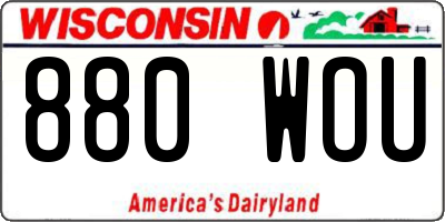 WI license plate 880WOU
