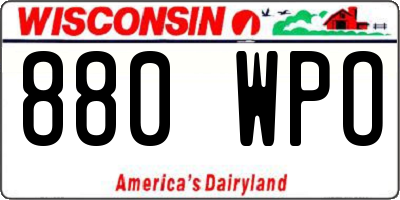 WI license plate 880WPO