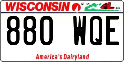WI license plate 880WQE