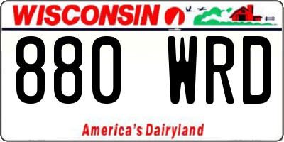 WI license plate 880WRD