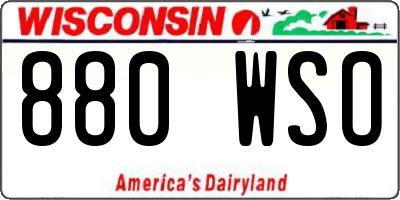 WI license plate 880WSO