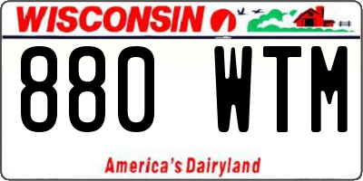 WI license plate 880WTM