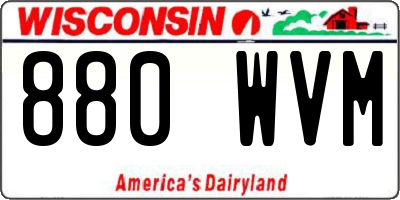 WI license plate 880WVM