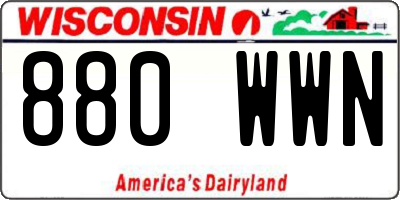 WI license plate 880WWN
