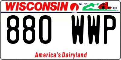 WI license plate 880WWP