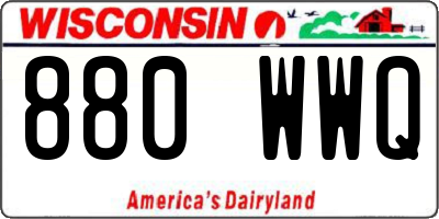 WI license plate 880WWQ