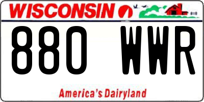 WI license plate 880WWR