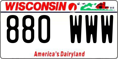 WI license plate 880WWW