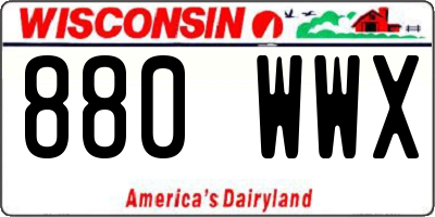 WI license plate 880WWX