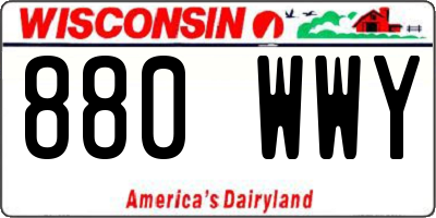 WI license plate 880WWY