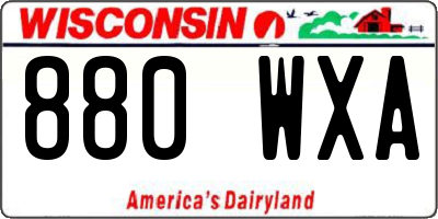 WI license plate 880WXA
