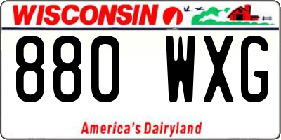 WI license plate 880WXG