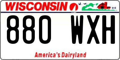 WI license plate 880WXH