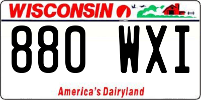 WI license plate 880WXI