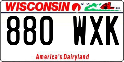WI license plate 880WXK