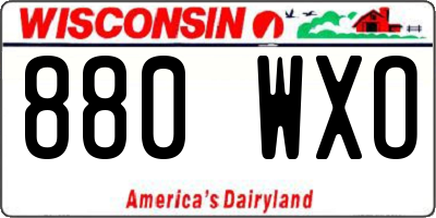 WI license plate 880WXO
