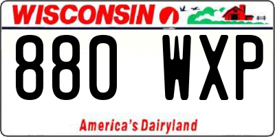 WI license plate 880WXP