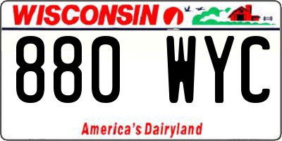 WI license plate 880WYC