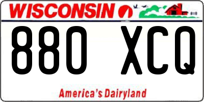 WI license plate 880XCQ