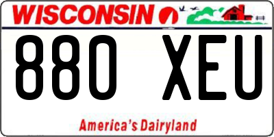 WI license plate 880XEU