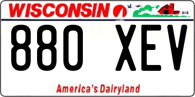 WI license plate 880XEV