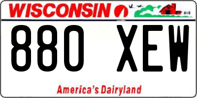 WI license plate 880XEW