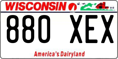 WI license plate 880XEX
