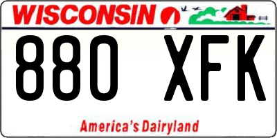 WI license plate 880XFK