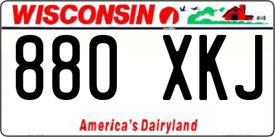 WI license plate 880XKJ